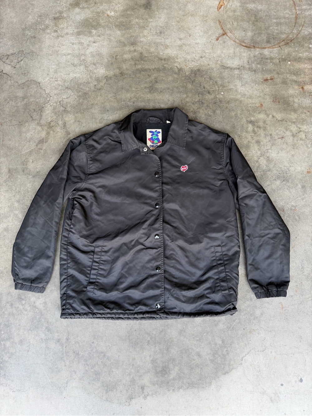 Deus Ex Machina Embroidered Heart Windbreaker Dad Coach Jacket Woman’s M
